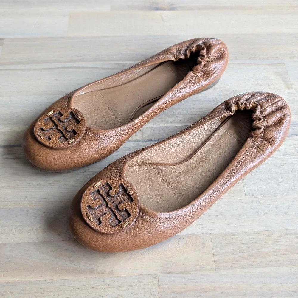 TORY BURCH Claire Leather Ballet‎ Flats Women's Size 7
